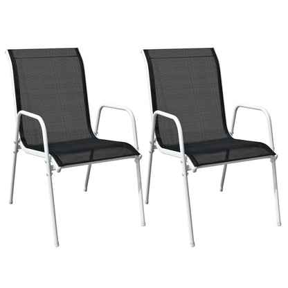 vidaXL 3 Piece Bistro Set Steel Black