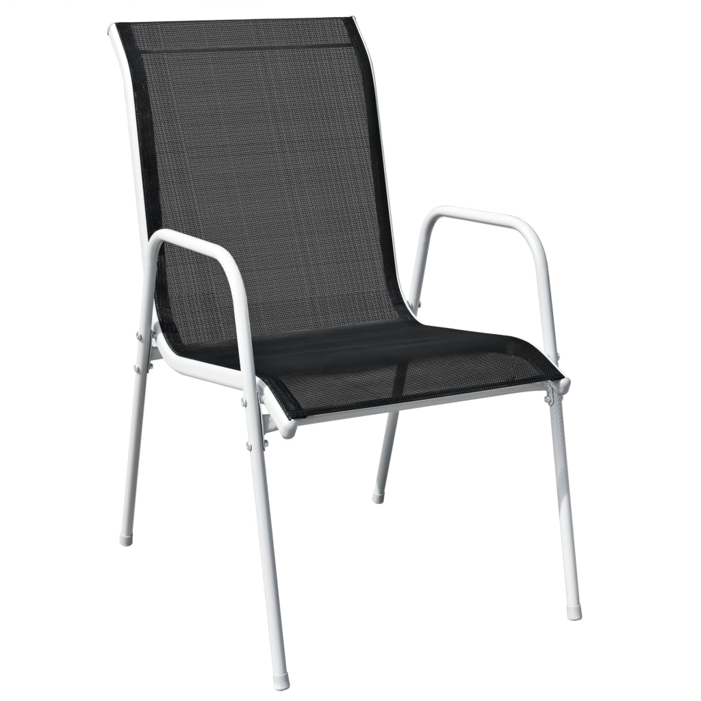 vidaXL 3 Piece Bistro Set Steel Black