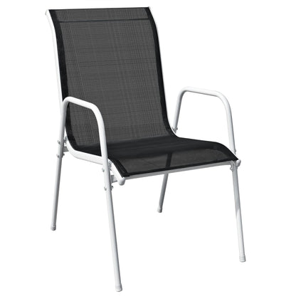 vidaXL 3 Piece Bistro Set Steel Black