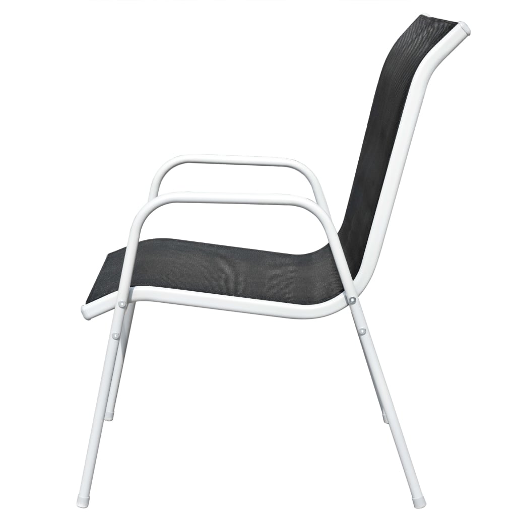 vidaXL 3 Piece Bistro Set Steel Black