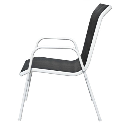 vidaXL 3 Piece Bistro Set Steel Black