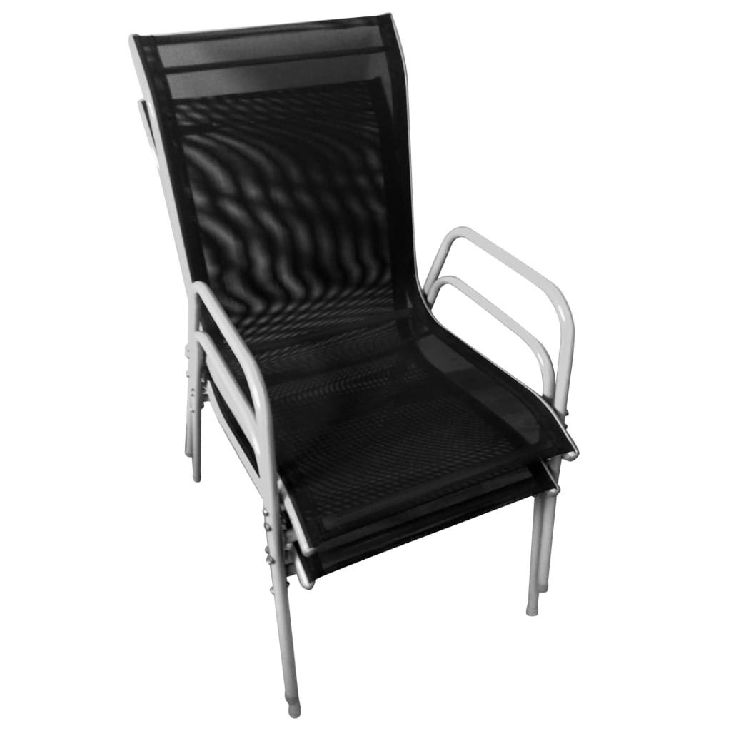 vidaXL 3 Piece Bistro Set Steel Black