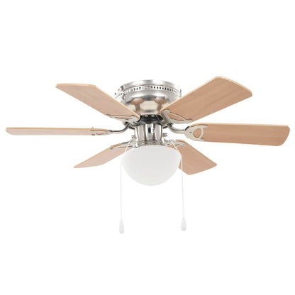 50536 vidaXL Ornate Ceiling Fan with Light 82 cm Light Brown
