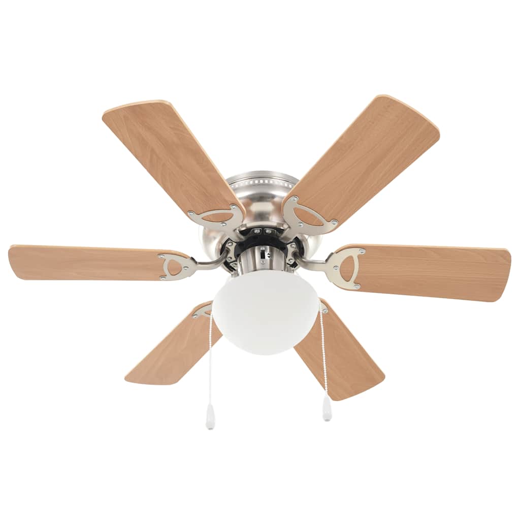 50536 vidaXL Ornate Ceiling Fan with Light 82 cm Light Brown