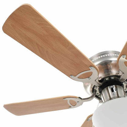 50536 vidaXL Ornate Ceiling Fan with Light 82 cm Light Brown
