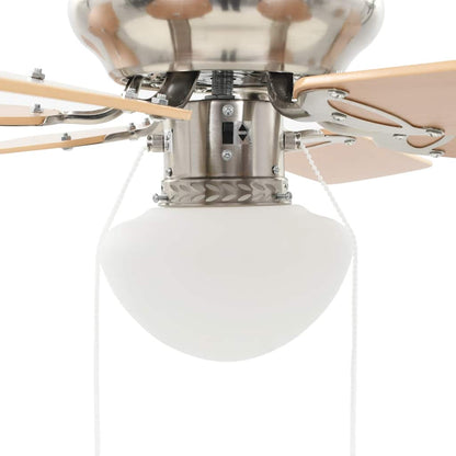 50536 vidaXL Ornate Ceiling Fan with Light 82 cm Light Brown