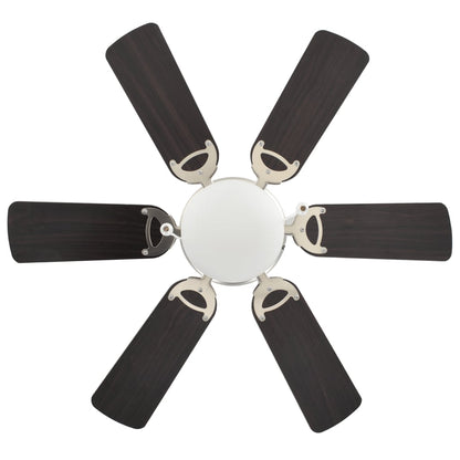 vidaXL Ornate Ceiling Fan with Light 82 cm Dark Brown