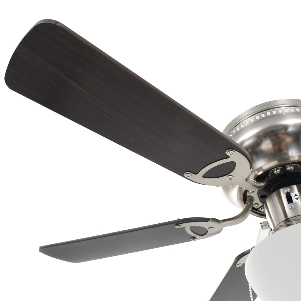 vidaXL Ornate Ceiling Fan with Light 82 cm Dark Brown