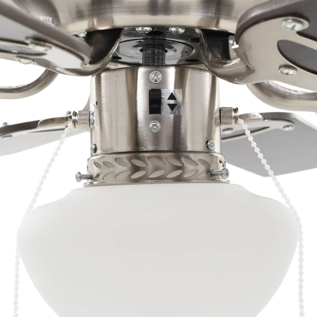 vidaXL Ornate Ceiling Fan with Light 82 cm Dark Brown