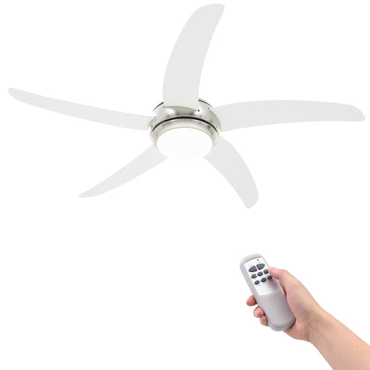 50538 vidaXL Ornate Ceiling Fan with Light 128 cm White
