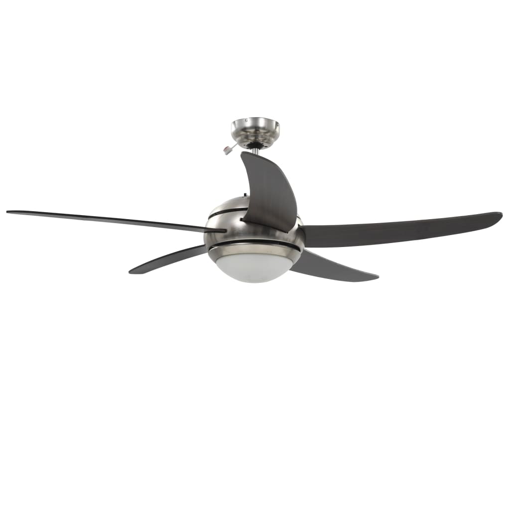 vidaXL Ornate Ceiling Fan with Light 128 cm Brown