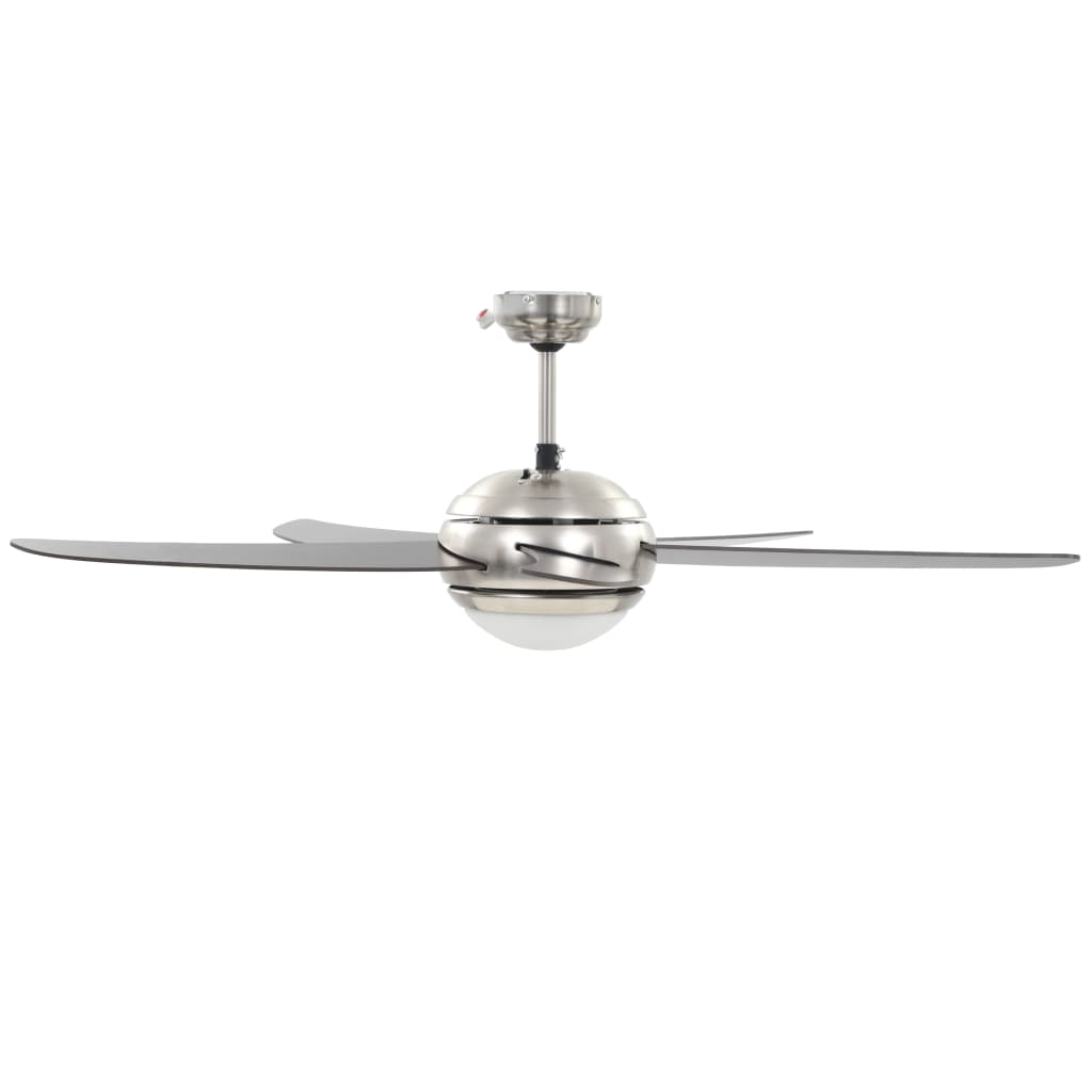 vidaXL Ornate Ceiling Fan with Light 128 cm Brown