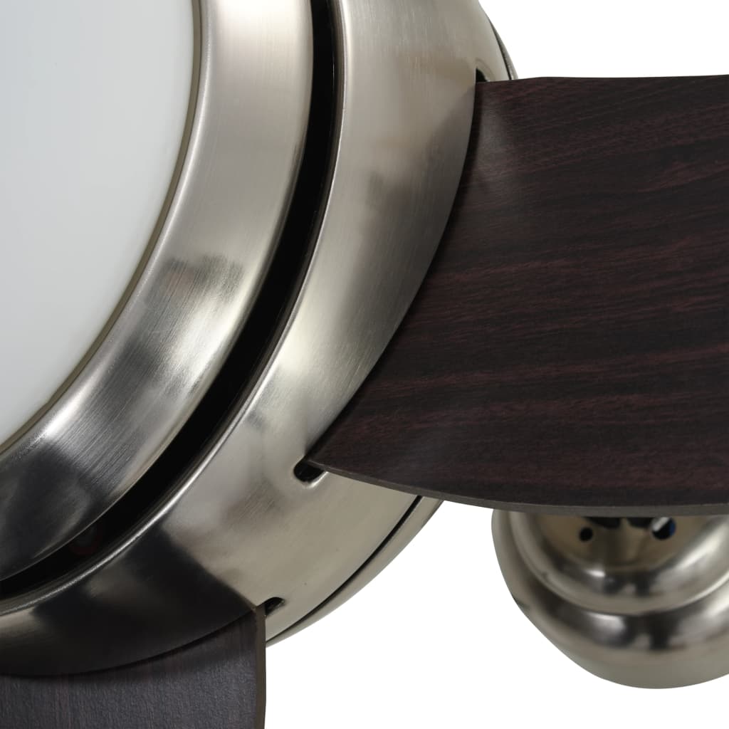 vidaXL Ornate Ceiling Fan with Light 128 cm Brown