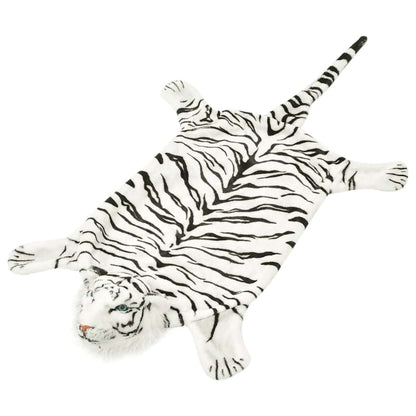 80169 vidaXL Tiger Carpet Plush 144 cm White