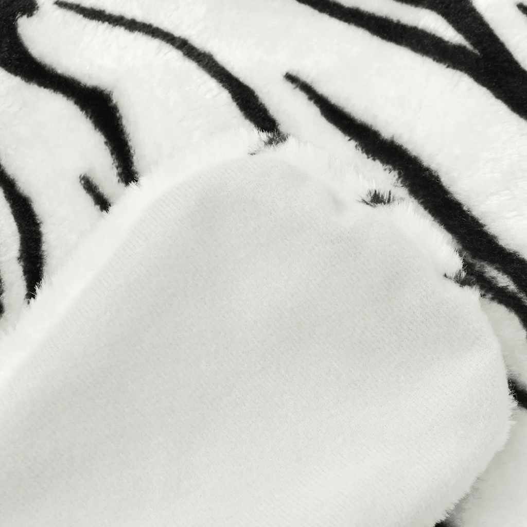 80169 vidaXL Tiger Carpet Plush 144 cm White