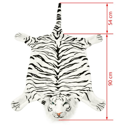 80169 vidaXL Tiger Carpet Plush 144 cm White