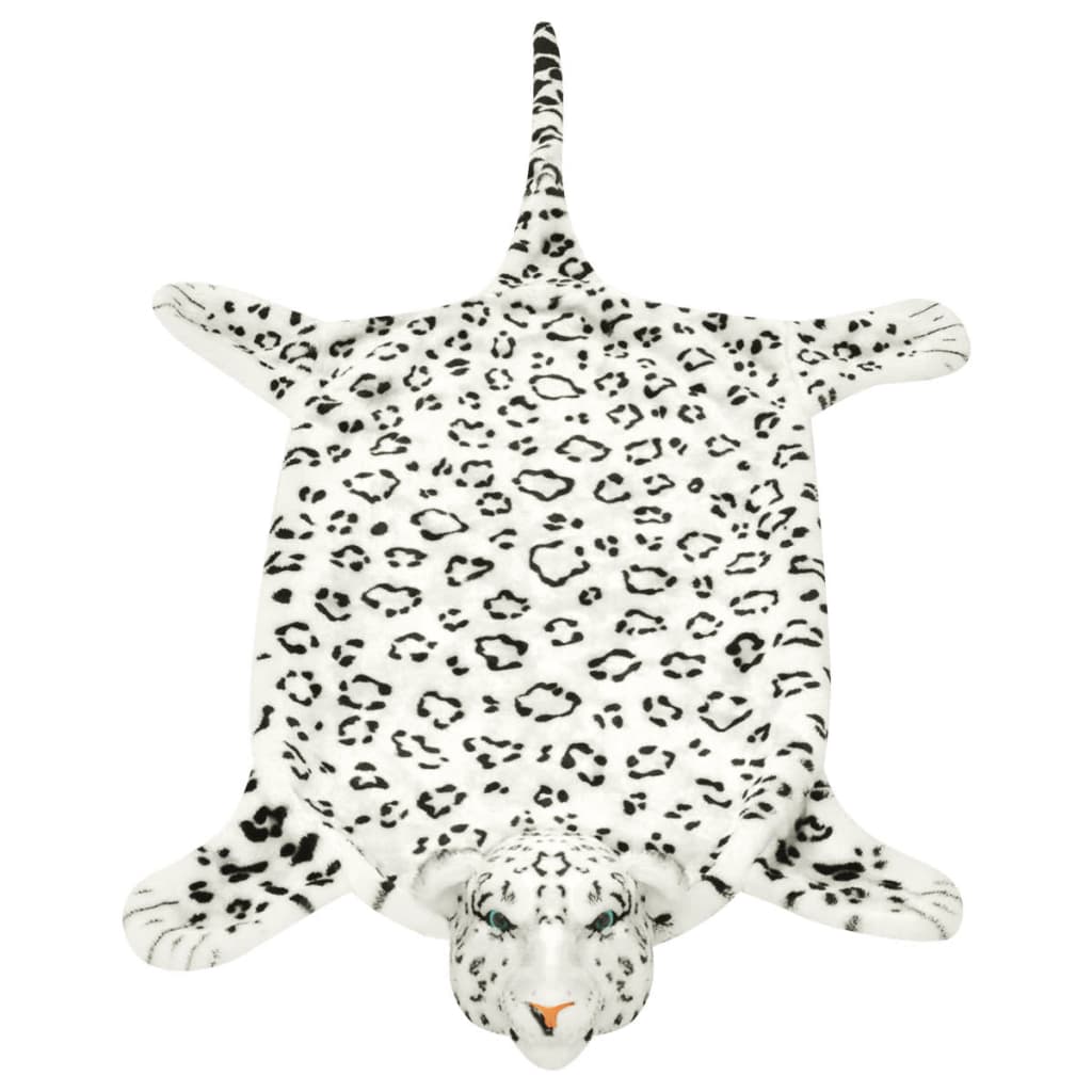 vidaXL Leopard Carpet Plush 139 cm White