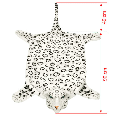 vidaXL Leopard Carpet Plush 139 cm White