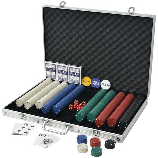 80181 vidaXL Poker Set with 1000 Chips Aluminium