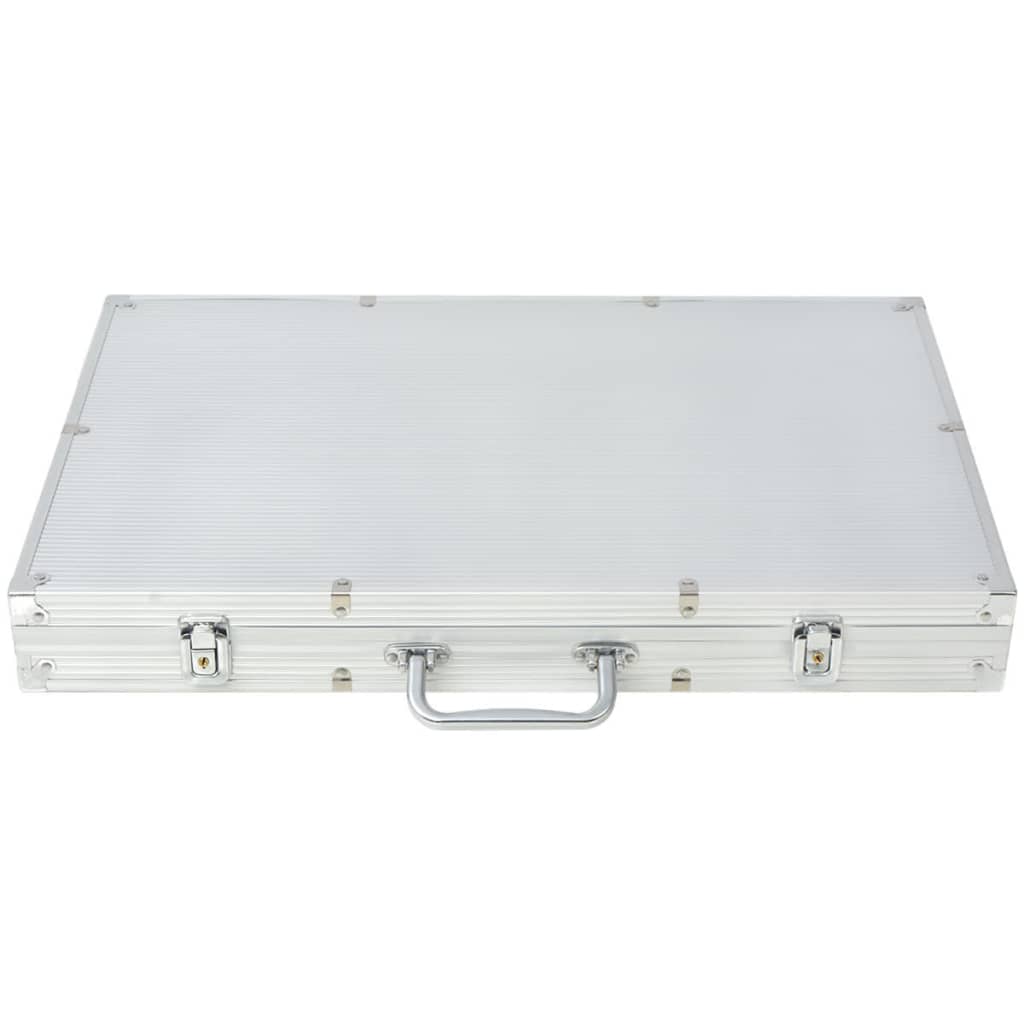 vidaXL Poker Set with 1000 Chips Aluminium