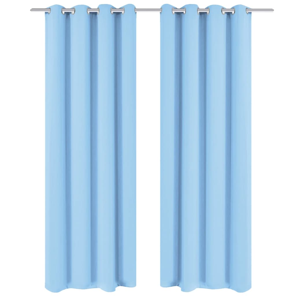 132209 vidaXL Blackout Curtain with Metal Eyelets 270x245 cm Turquoise
