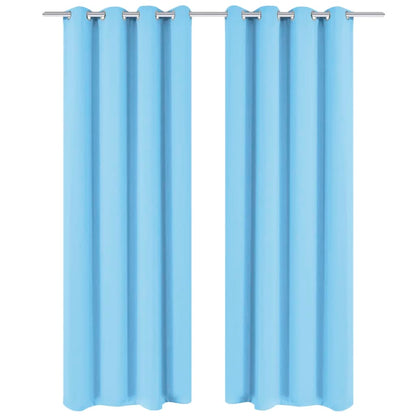 132209 vidaXL Blackout Curtain with Metal Eyelets 270x245 cm Turquoise