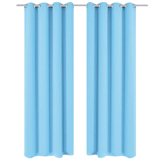 132209 vidaXL Blackout Curtain with Metal Eyelets 270x245 cm Turquoise