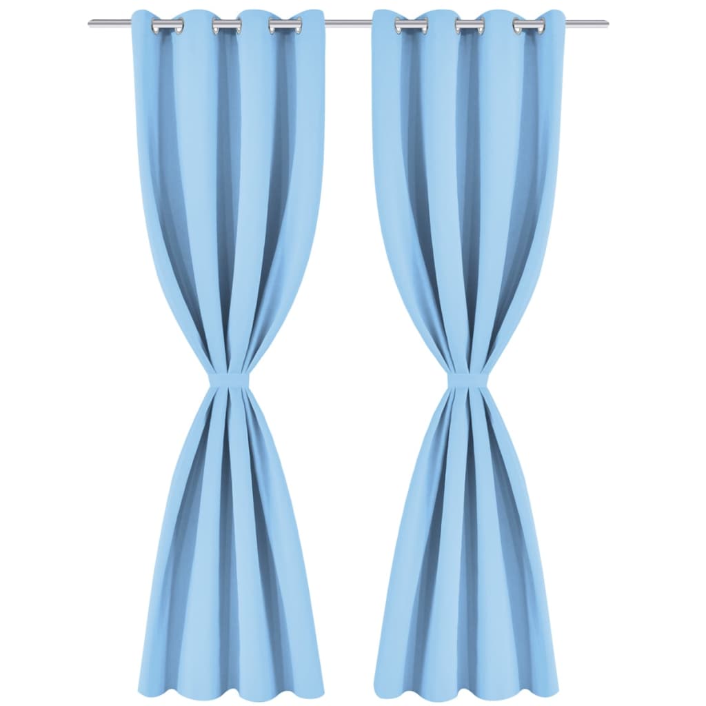132209 vidaXL Blackout Curtain with Metal Eyelets 270x245 cm Turquoise