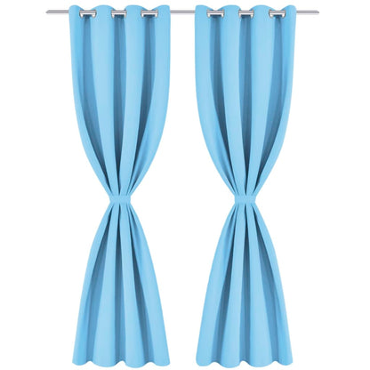 132209 vidaXL Blackout Curtain with Metal Eyelets 270x245 cm Turquoise