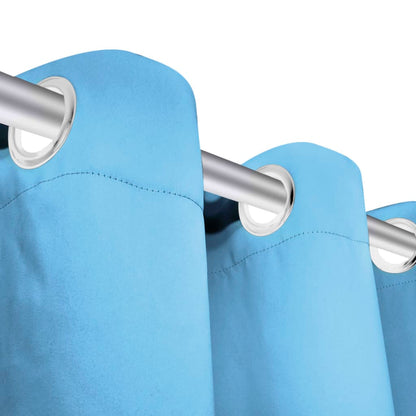 132209 vidaXL Blackout Curtain with Metal Eyelets 270x245 cm Turquoise