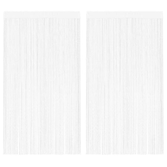 vidaXL String Curtains 2 pcs 100x250 cm White