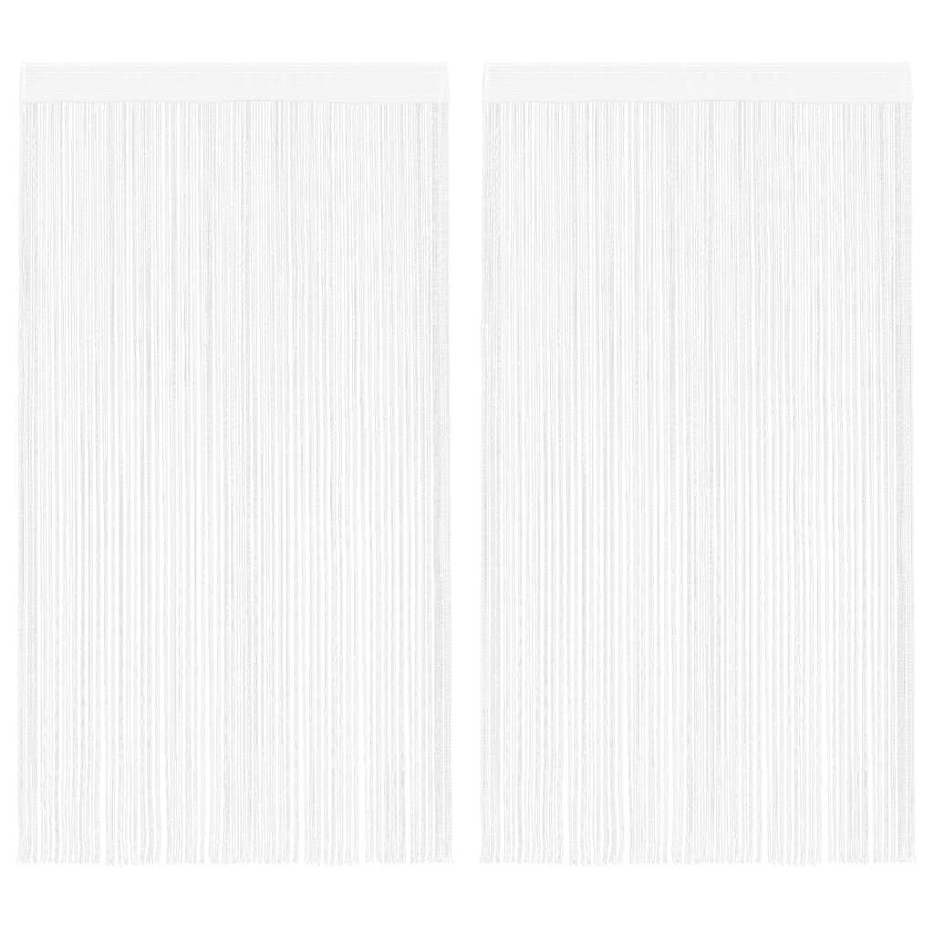 vidaXL String Curtains 2 pcs 100x250 cm White