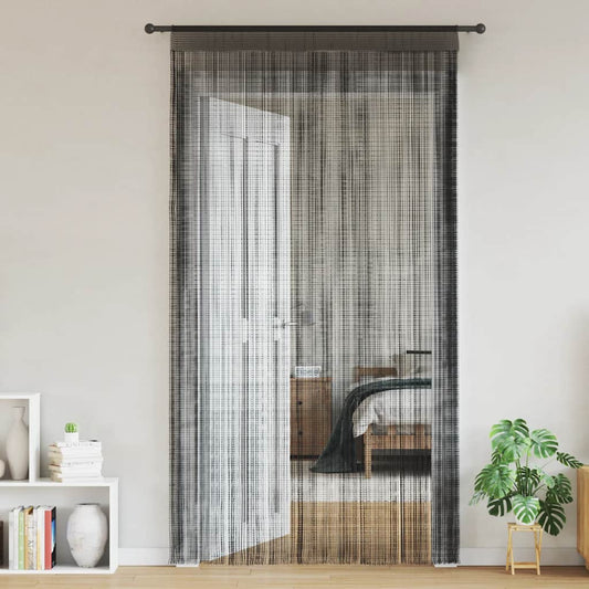 132400 vidaXL String Curtains 2 pcs 100x250 cm Black
