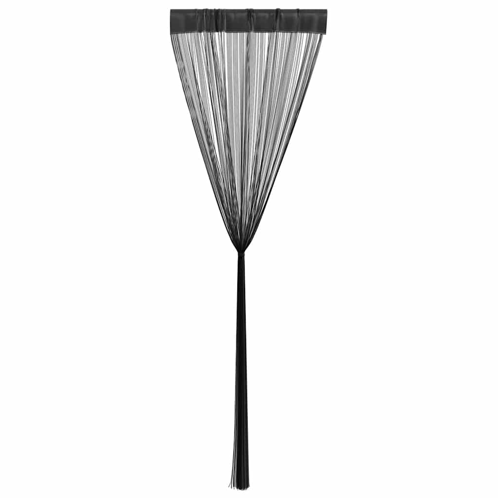 vidaXL String Curtains 2 pcs 140x250 cm Black