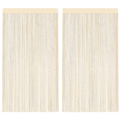 vidaXL String Curtains 2 pcs 100x250 cm Cream