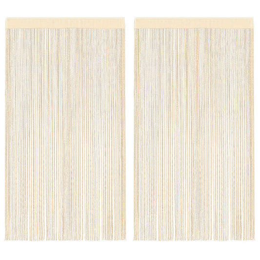 vidaXL String Curtains 2 pcs 100x250 cm Cream