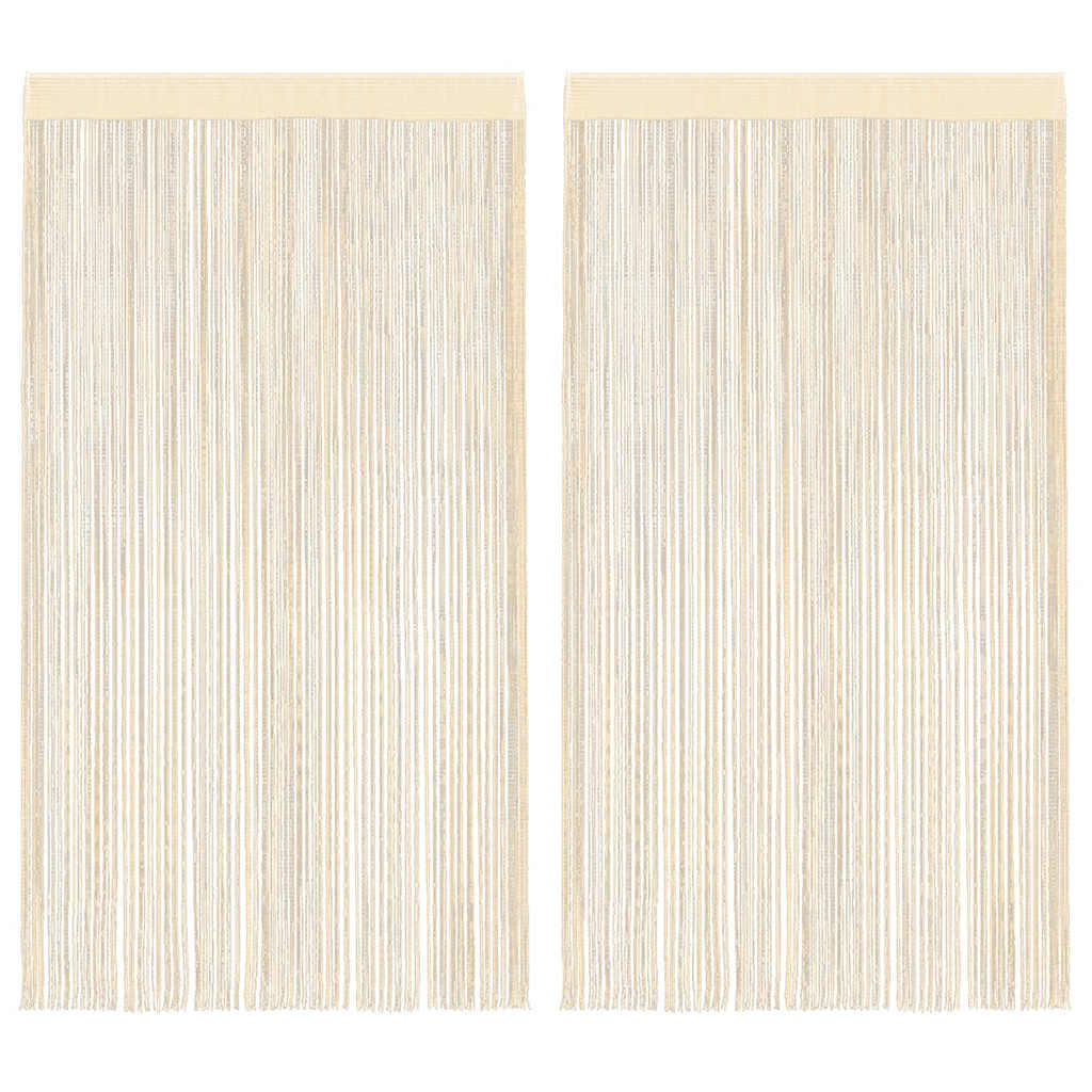 vidaXL String Curtains 2 pcs 140x250 cm Cream
