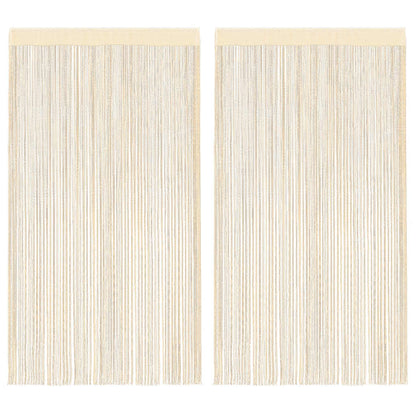 vidaXL String Curtains 2 pcs 140x250 cm Cream