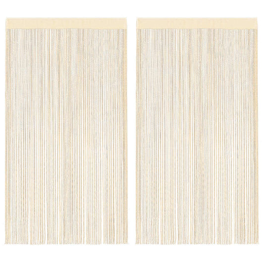 vidaXL String Curtains 2 pcs 140x250 cm Cream