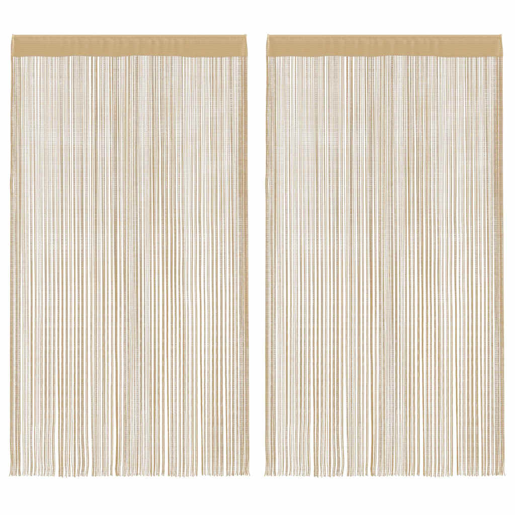 vidaXL String Curtains 2 pcs 100x250 cm Beige