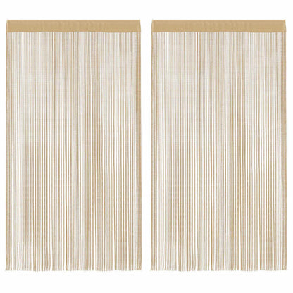vidaXL String Curtains 2 pcs 100x250 cm Beige