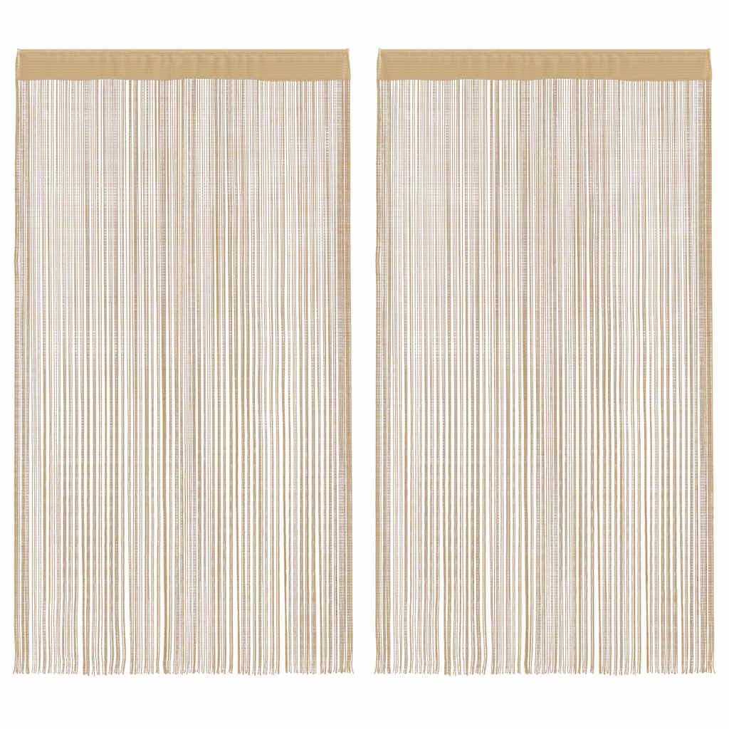 vidaXL String Curtains 2 pcs 140x250 cm Beige