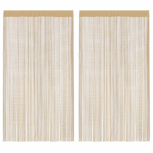 vidaXL String Curtains 2 pcs 140x250 cm Beige