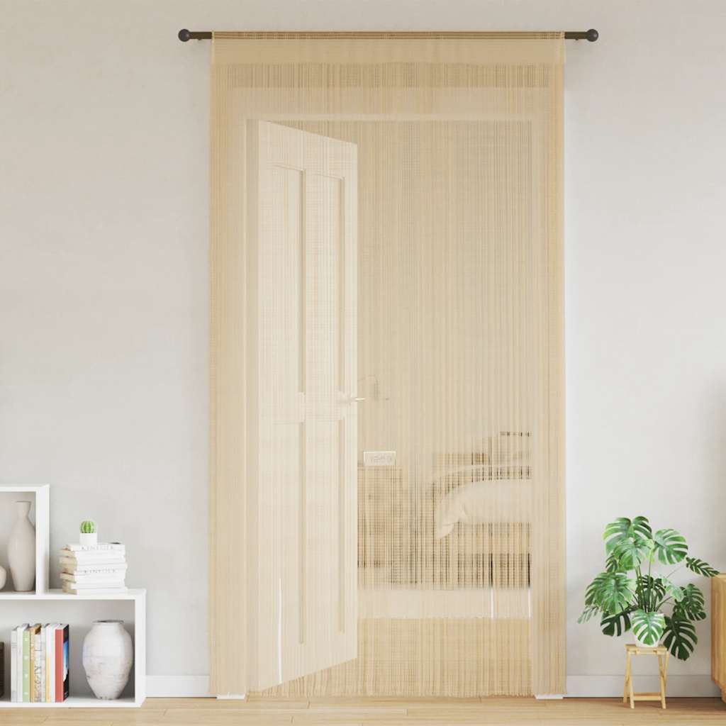 vidaXL String Curtains 2 pcs 140x250 cm Beige