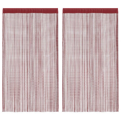 vidaXL String Curtains 2 pcs 100x250 cm Burgundy