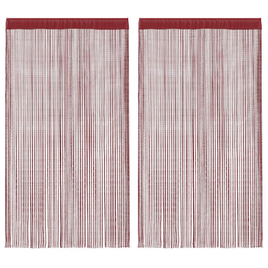 vidaXL String Curtains 2 pcs 100x250 cm Burgundy
