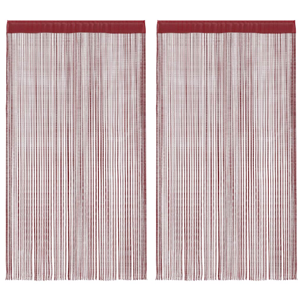 vidaXL String Curtains 2 pcs 140x250 cm Burgundy
