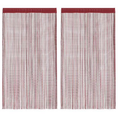 vidaXL String Curtains 2 pcs 140x250 cm Burgundy