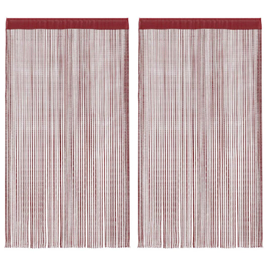 132409 vidaXL String Curtains 2 pcs 140x250 cm Burgundy