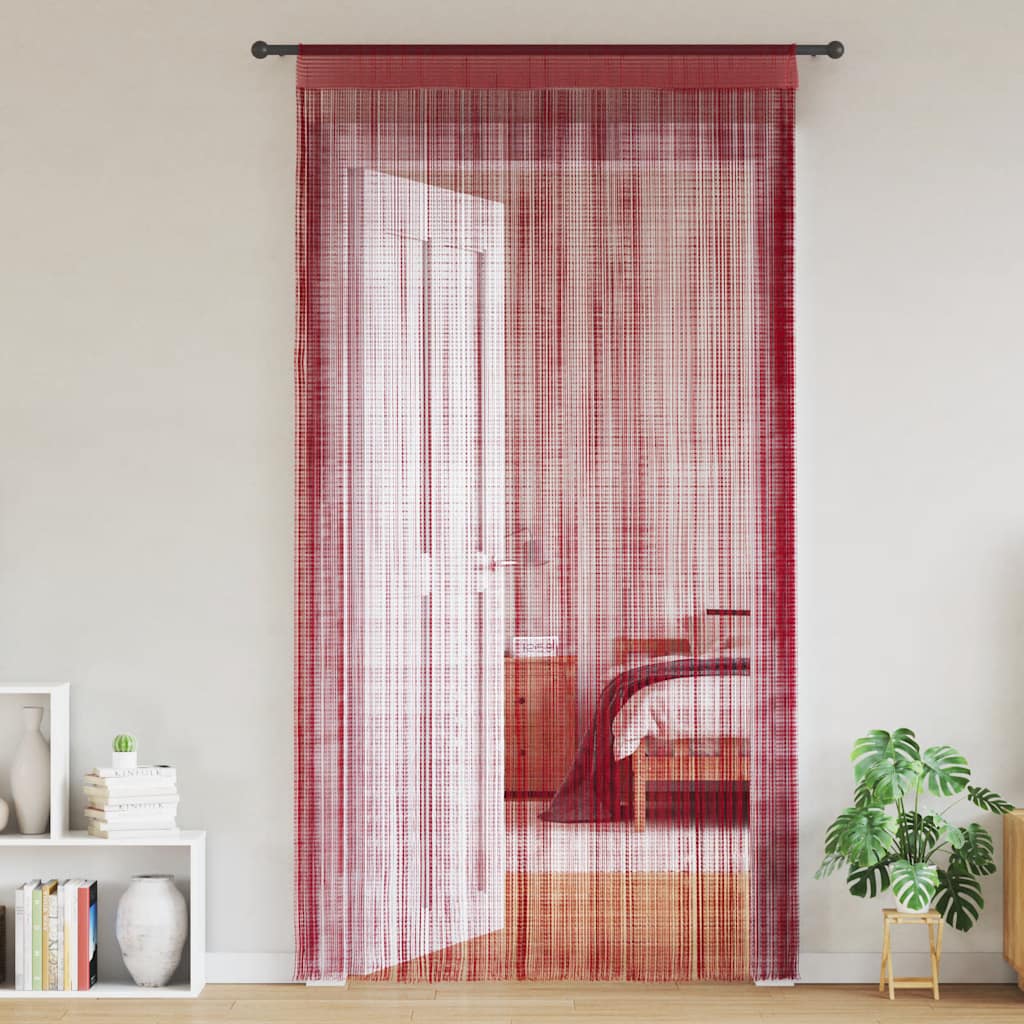 vidaXL String Curtains 2 pcs 140x250 cm Burgundy